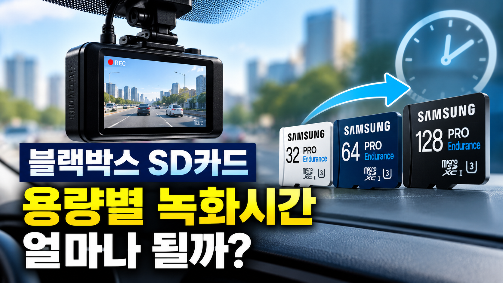 블랙박스 SD카드 용량별 녹화시간