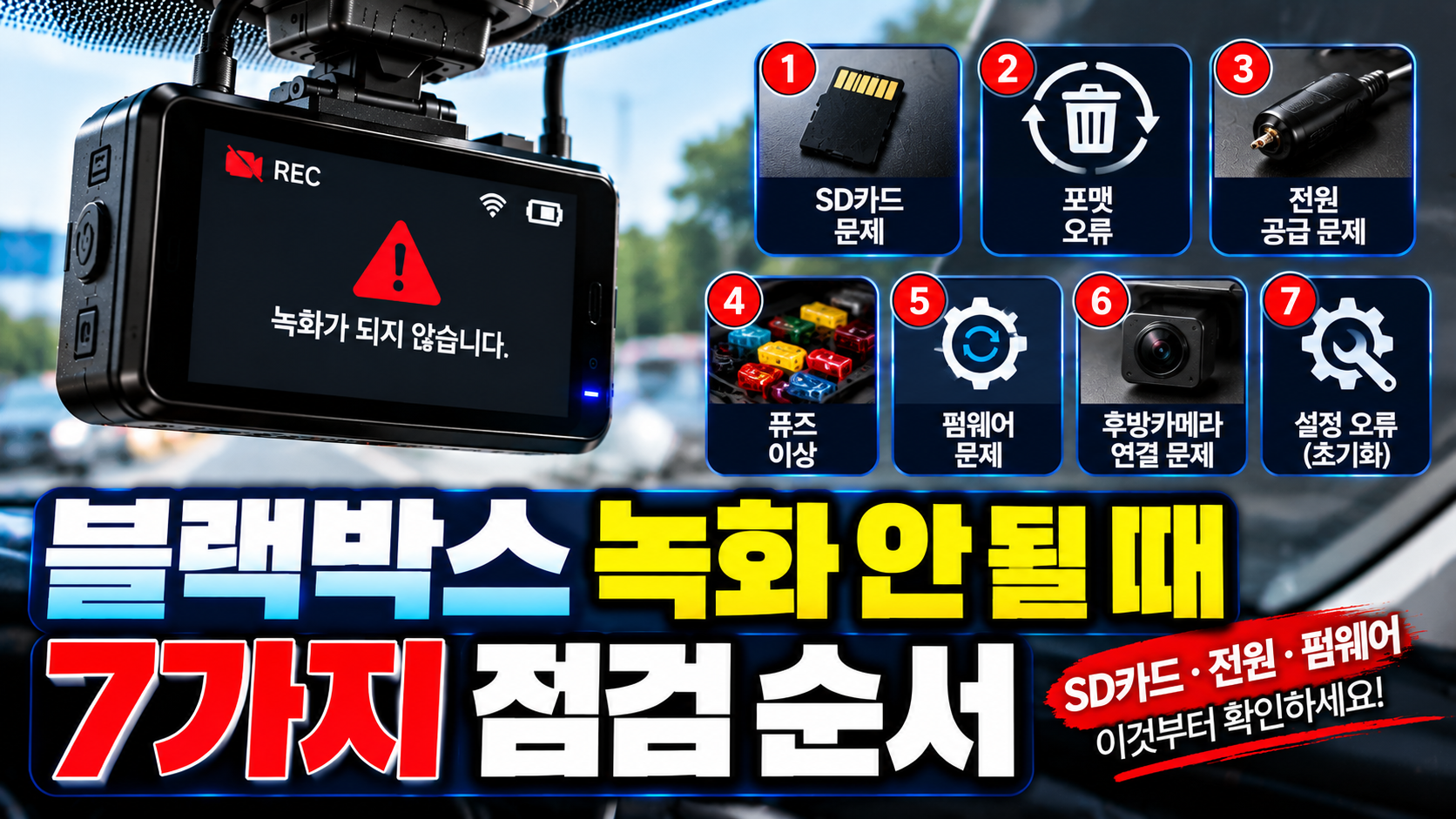 블랙박스 녹화 오류 7가지 점검법