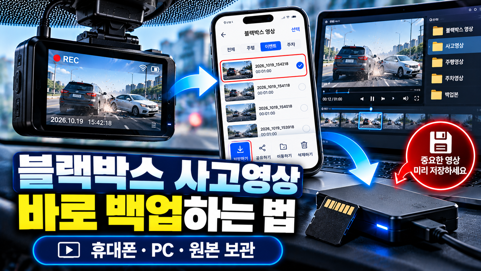 블랙박스 사고영상 바로 백업하는 법
